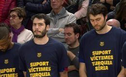 İspanya Basketbol Ligi’nde 10 ili etkileyen depremlerde hayatını kaybedenler için saygı duruşu gerçekleştirildi